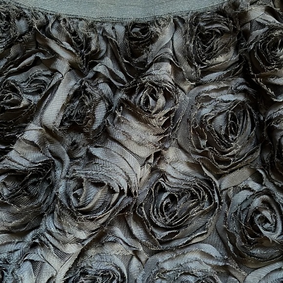 Free People Black 3D Rosettes Floral Skater Skirt - Picture 6 of 10